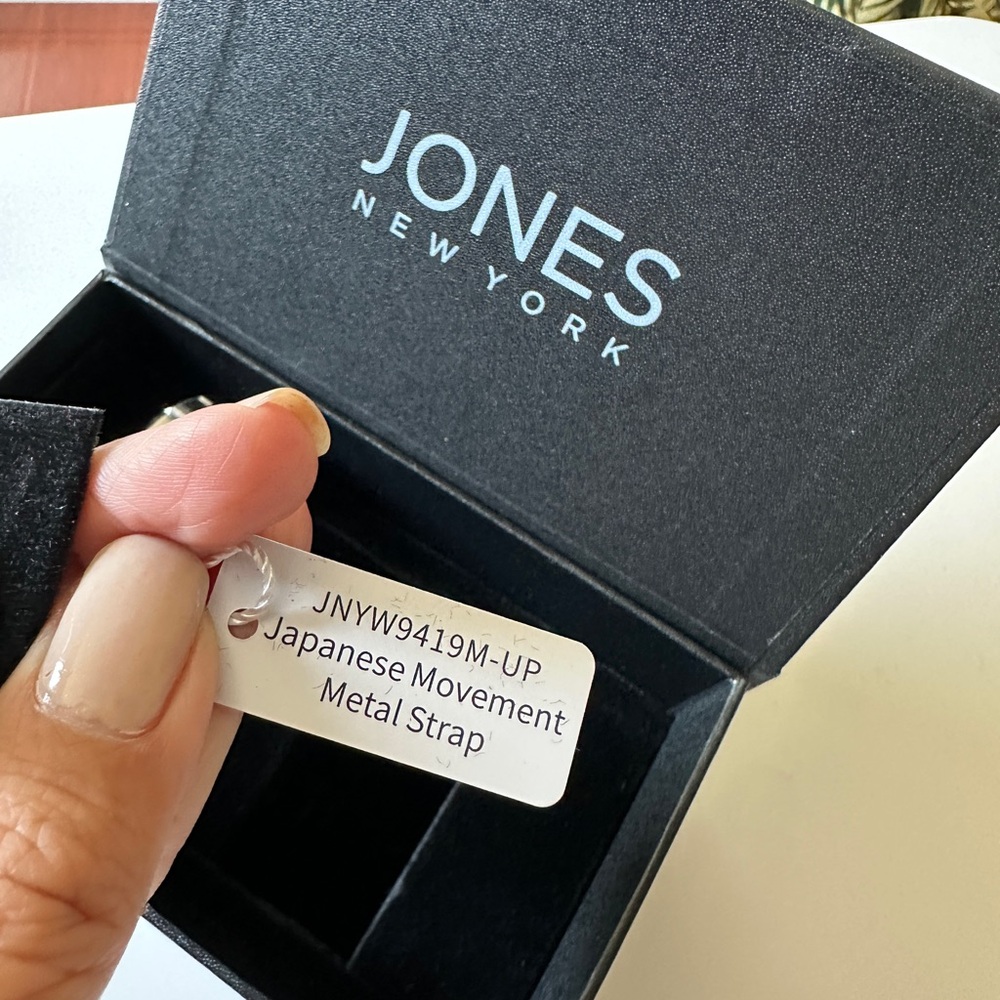 🆕 Jones New York His & Hers Watch Chrome Blue Face Bracelet Watch Gift Set - Picture 14 of 15